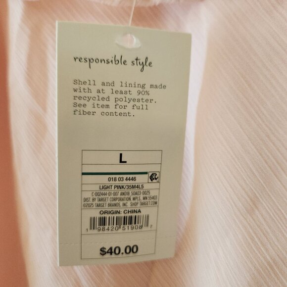 A New Day Light Pink Ruffled Sleeveless Midi Dress Size L NWT - Picture 4 of 14